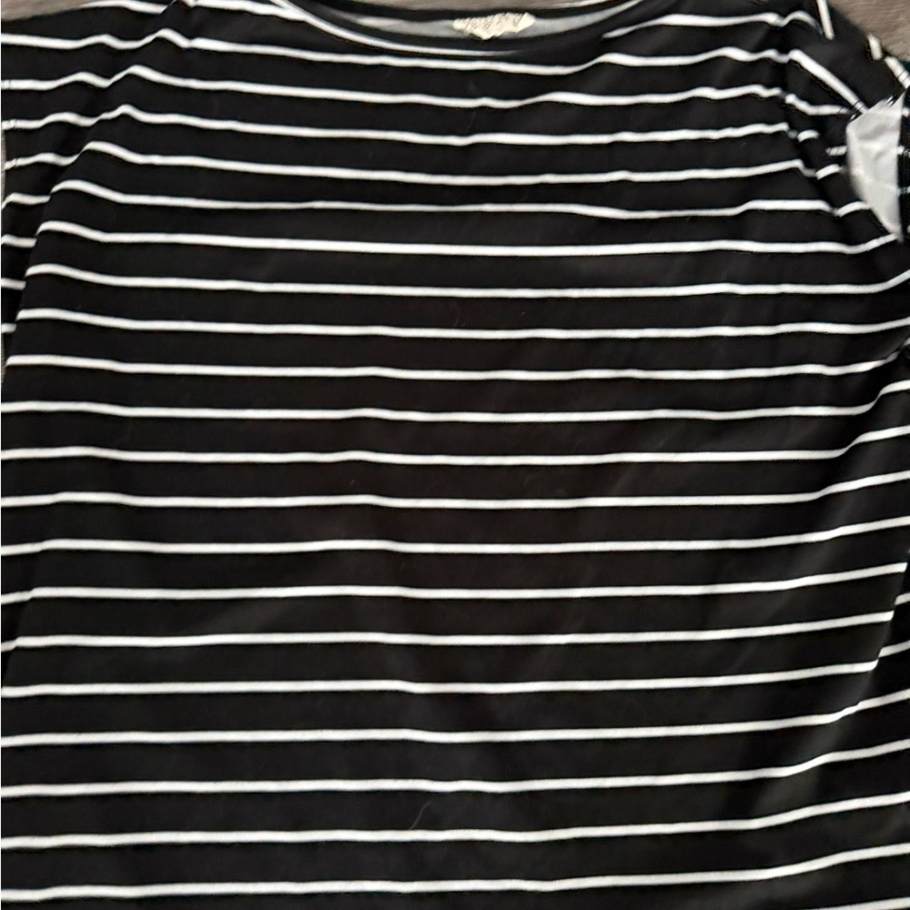Black and White Striped Women's Top